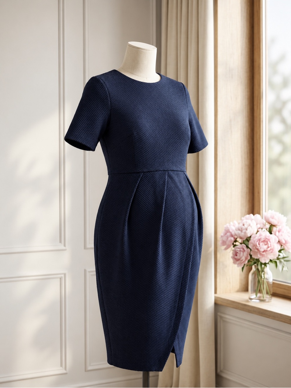 ASOS Navy Textured Maternity Dress